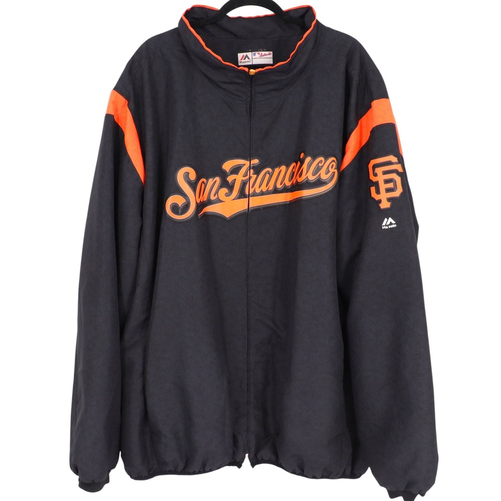 Majestic San Francisco Giants Men's Size 4XT MLB Black Orange Jacket Windbreaker